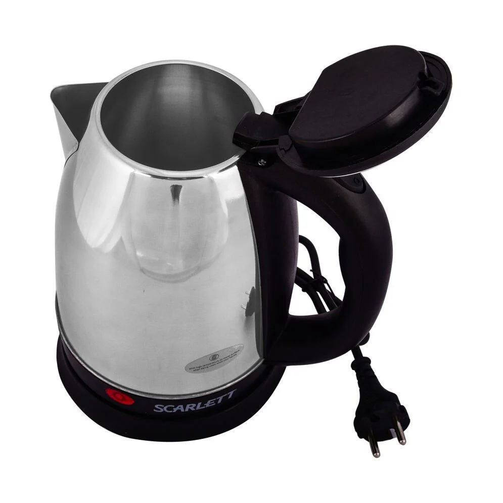 Cana Fierbator din Inox, 1500W, 2L, Cu Declinare Automata, Inox/Negru