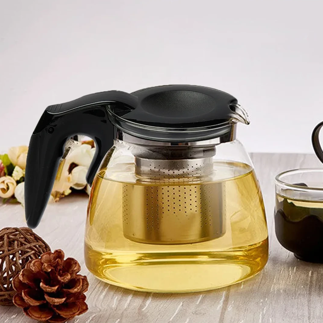Ceainic din Sticla cu Filtru din Inox, Capacitate 1.1 L