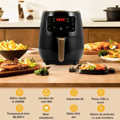 Friteuza cu Aer Cald + 100 Hartii de Copt