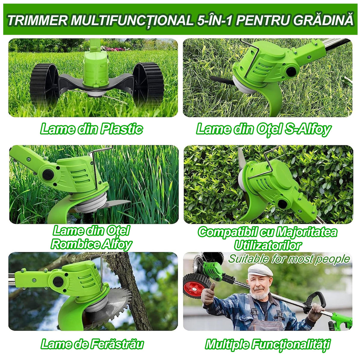 Motocoasa Electrica 48V, 4000 mAh, 18.000 RPM, cu Acumulatori – Putere și Autonomie Superioara!