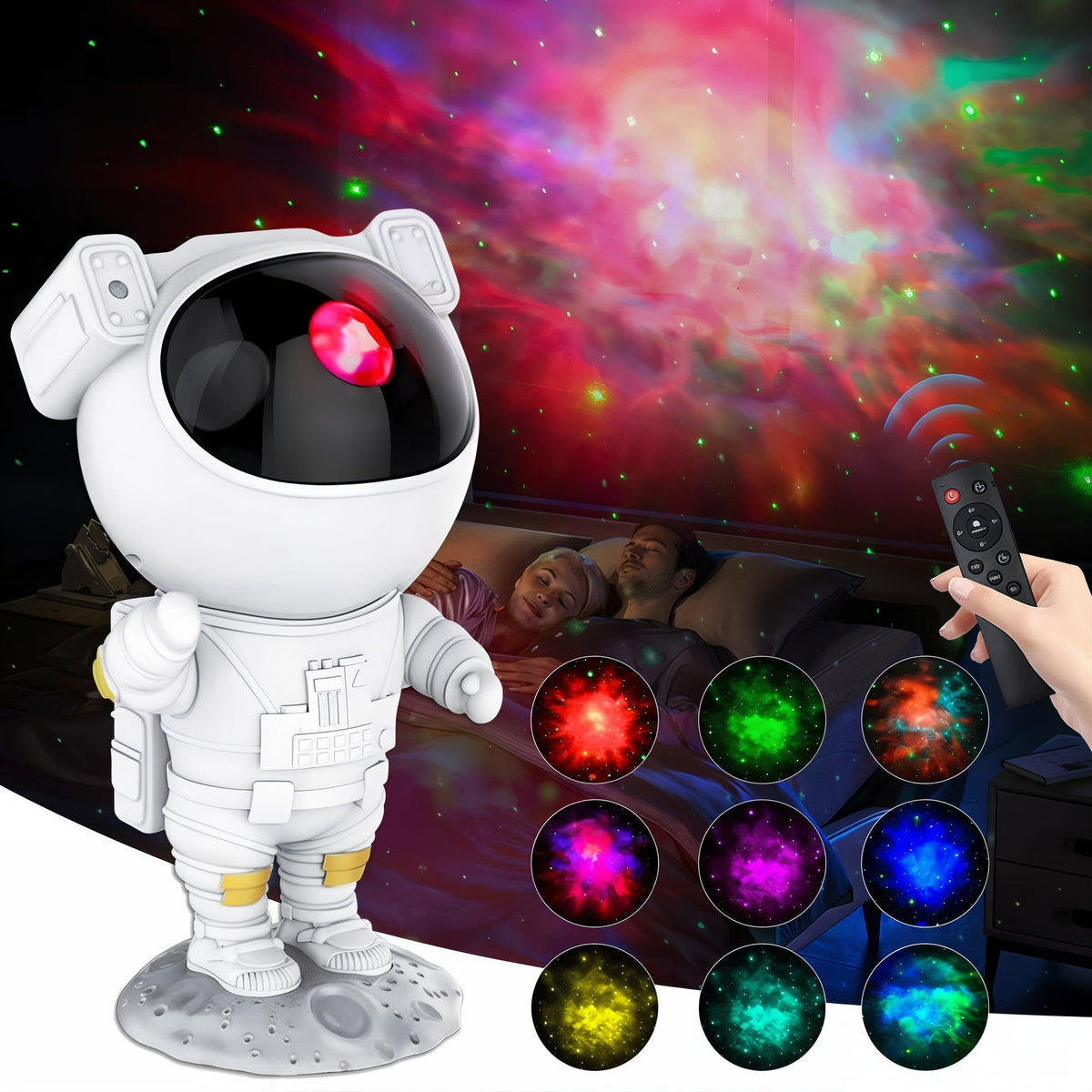 Proiector Astronaut cu Efect de Stele, Material ABS/PVC, Alimentare USB