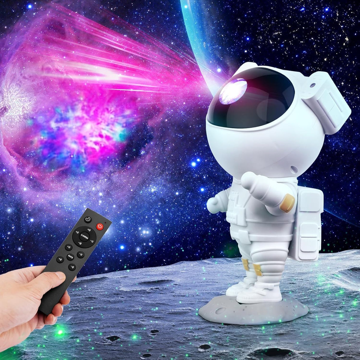 Proiector Astronaut cu Efect de Stele, Material ABS/PVC, Alimentare USB