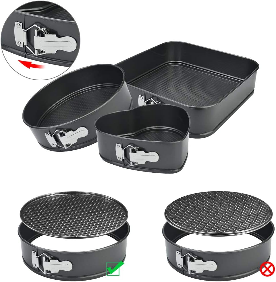 Set 3 Forme pentru Prajituri - Rotunda, Patrata si Inima