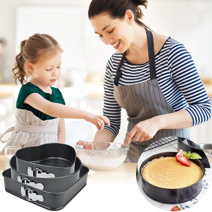 Set 3 Forme pentru Prajituri - Rotunda, Patrata si Inima
