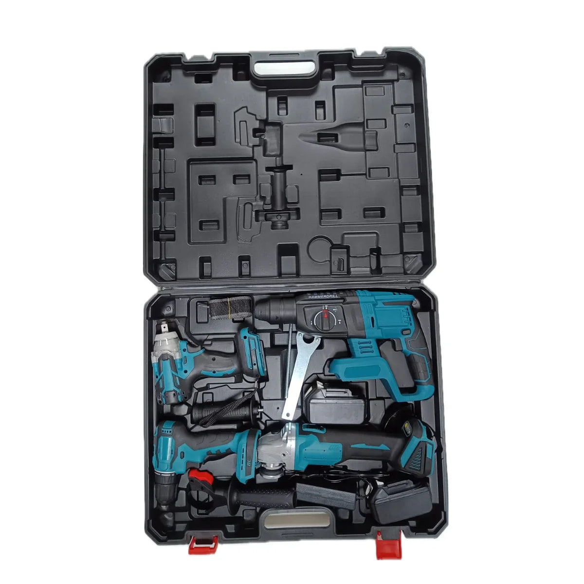 Trusa 4 Piese cu Acumulator, Autofiletanta, Rotopercutor, Polizor Unghiular, Bormasina Impact, 48V, 4Ah