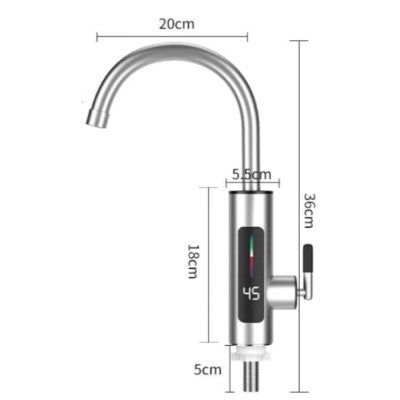 Robinet Electric Instant Inox 3000W – cu Display Digital & Rotire 360° | Apa Calda Imediata la Orice Temperatura