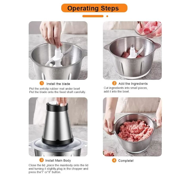 Tocator Electric 3L – Profesional pentru Carne & Legume